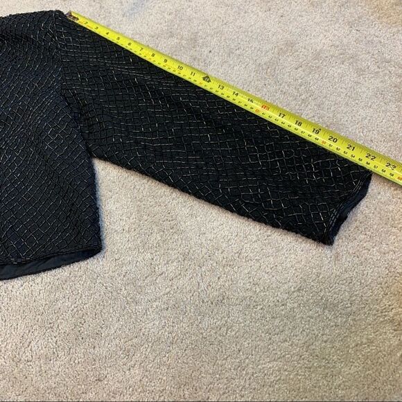 Vintage black long sleeve beaded jacket size large - Picture 10 of 13